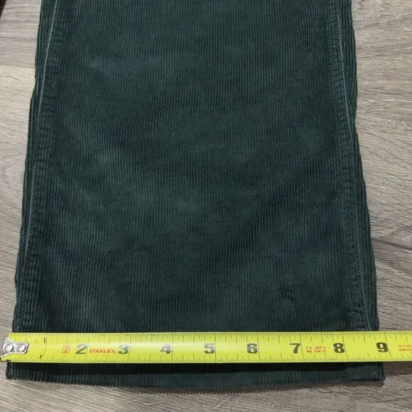 Madewell Emmett Wide-Leg Corduroy Pants Green Size 24 High Rise Cotton - Picture 9 of 10